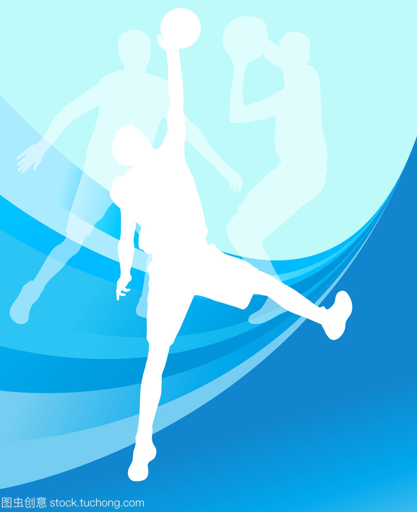 籃球運動員運動剪影矢量背景設(shè)計